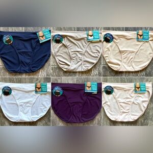 New 6 pairs of Vanity Fair Beyond Comfort Bikini Panties Size 5/S Multicolor